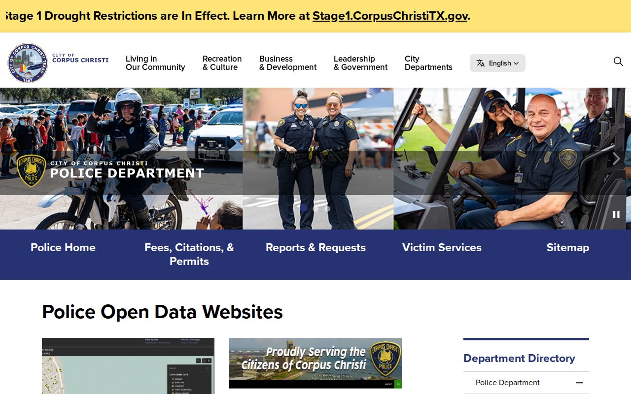 Nueces County Corpus Christi arrest record open-data page